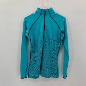 Nike Pro 1/4 Zip Pullover Dri Fit Womens Medium Thumb Holes Logo Stretch Yoga